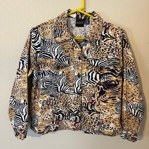 Uriel Safari Print Jean Jacket Size S/M